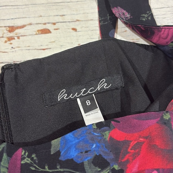 Hutch Vivid Shades Of Night Floral Bustier Chiffon Midi Dress - Picture 2 of 9